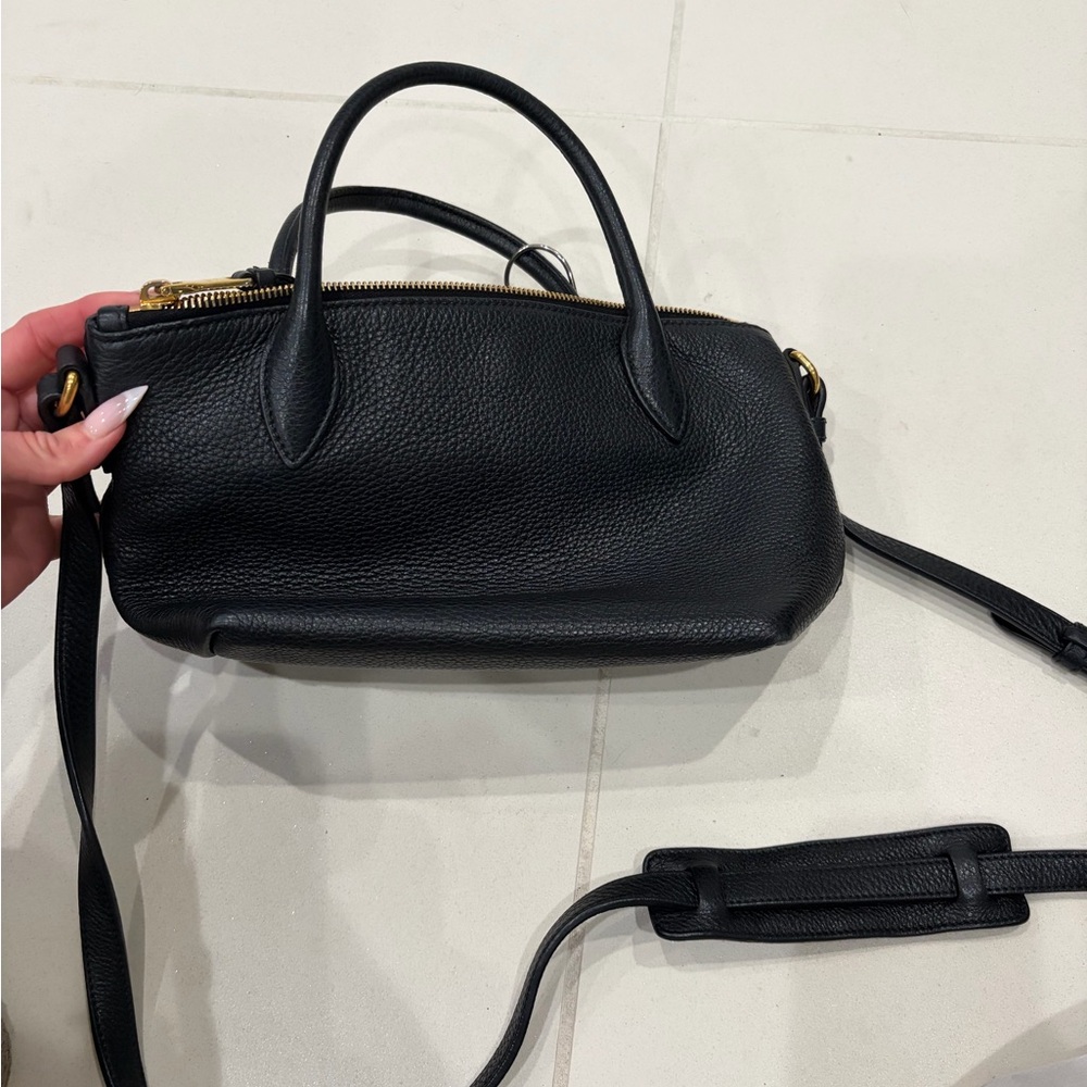 Prada Black and Gold Leather Satchel - Picture 2 of 12